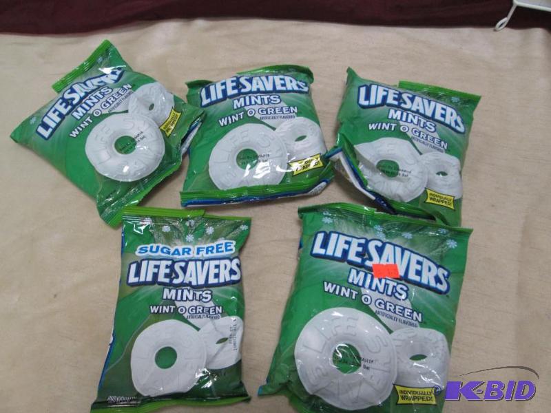 Qty 5 Life savers mints wint o green size 6.2...