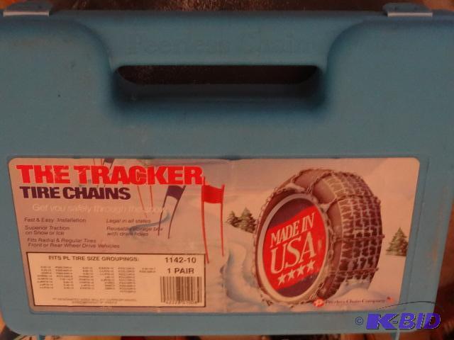 lot 146 image: The tracker tire chain set. 1142.10. 1 pair...
