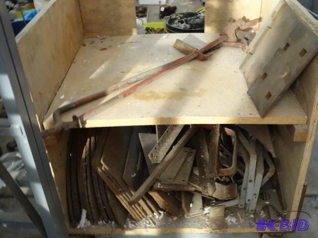 lot 160 image: Heavy duty cart with misc scrap metal...