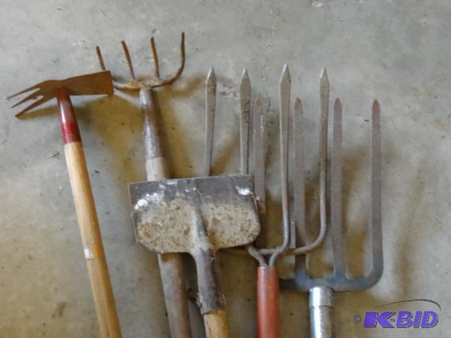 lot 174 image: 2 potatoe forks. Scraper and more...