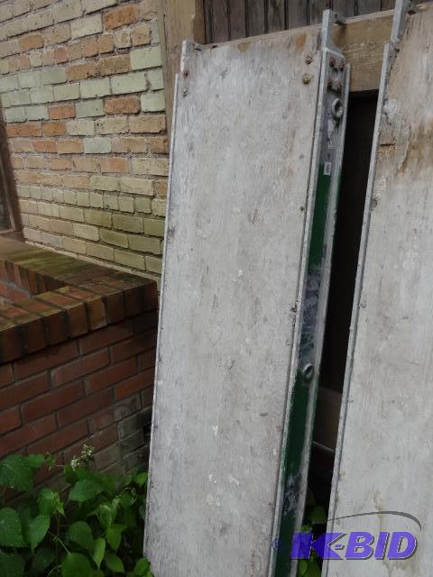 lot 195 image: 19 x 60 aluminum plank. Wood top...