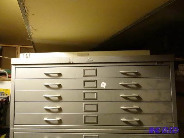 lot 1A image: All Steel brand plan file cabinet. 5 drawer w...