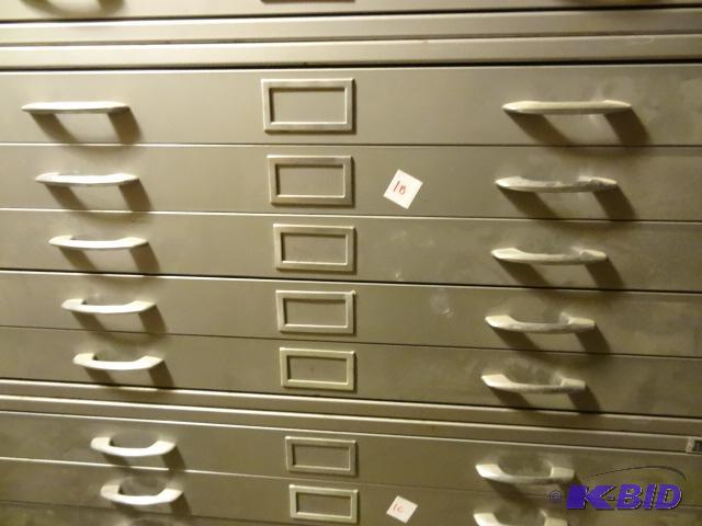 lot 1B image: All steel brand plan file cabinet. 5 drawer. ...