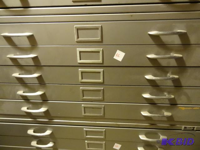 lot 1C image: All steel brand plan file cabinet. 5 drawer. ...