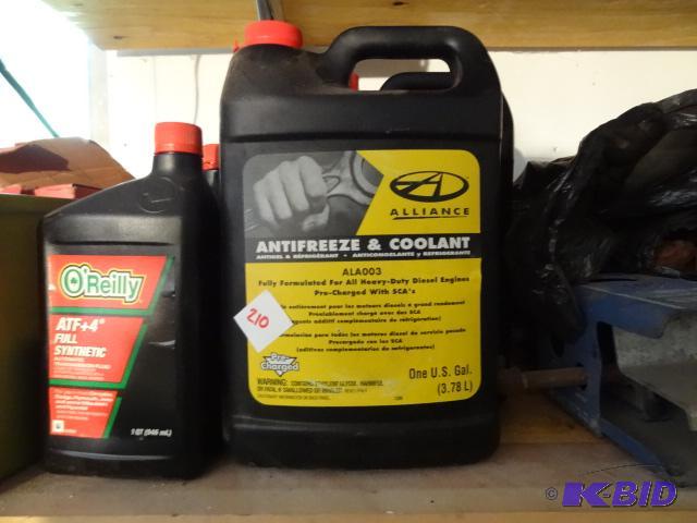 lot 210 image: Misc antifreeze. 2 qts atf...