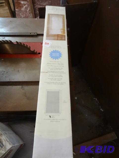 lot 219 image: Vinyl mini blind. 23 x 42. Ivory . Qty 2. New...
