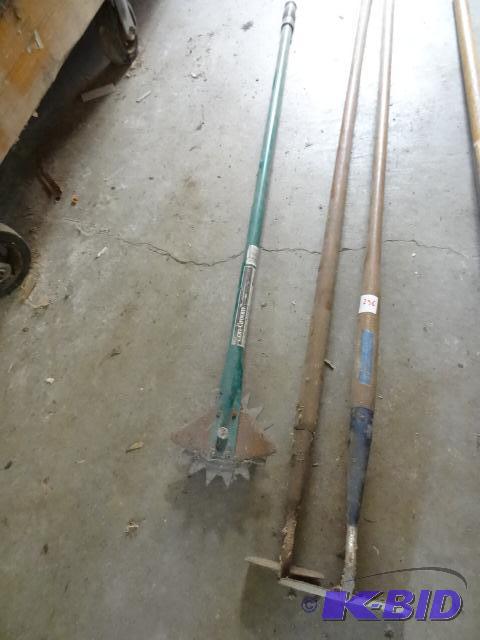lot 236 image: 2 hoes and a sidewalk edger...