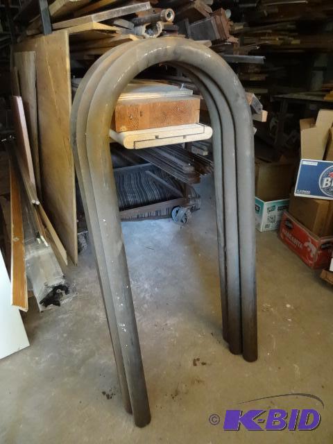 lot 245 image: 3 u shaped pipes. 2 12 round. 23 x 48...