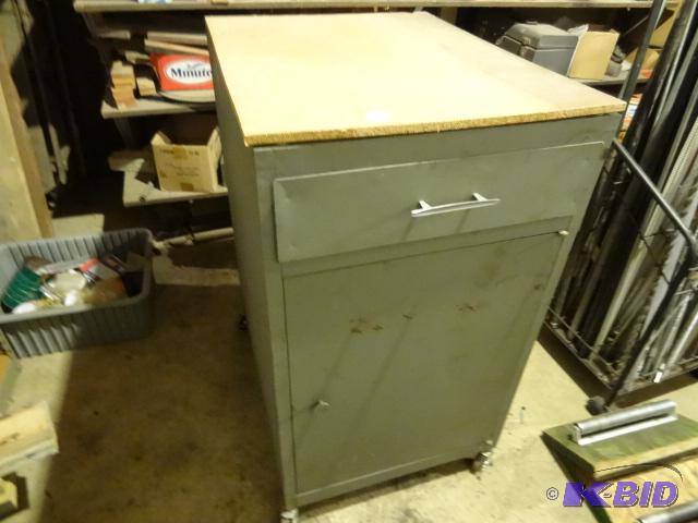 lot 247 image: Rolling cabinet on wheels....
