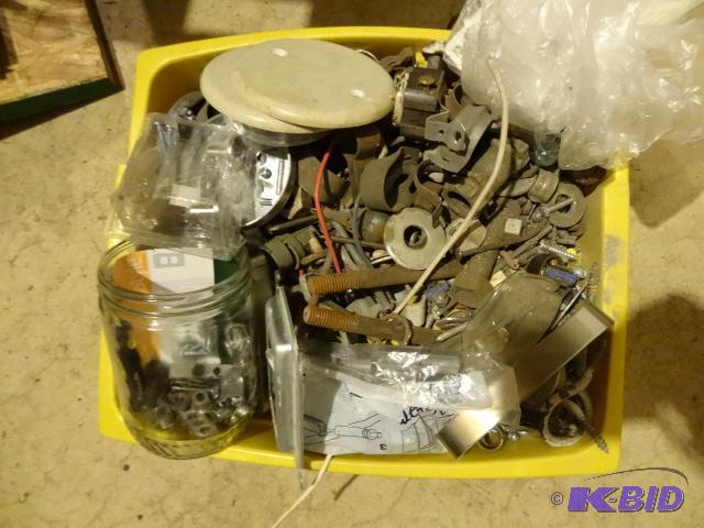 lot 249 image: Bin full of misc odds and ends hardware...