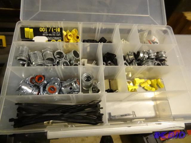 lot 277 image: Plano plastic hardware case with misc conduit...