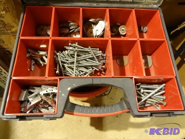 lot 291 image: Workforce hardware case with misc toggle bolt...