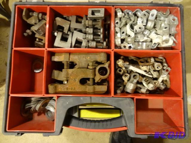 lot 292 image: Workforce hardware case with misc pipe hanger...