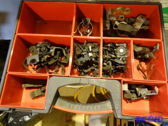 lot 313 image: Work Force Hardware Case with Misc. Pipe Hang...
