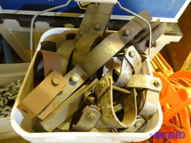 lot 319 image: Large 1 12" Pipe Hanger Clamps...