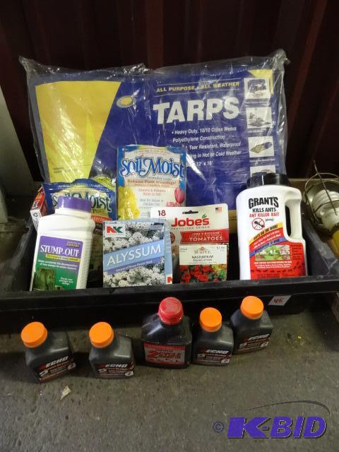 lot 45 image: 12 x 16 tarp. New. Lawn and garden chemicals...