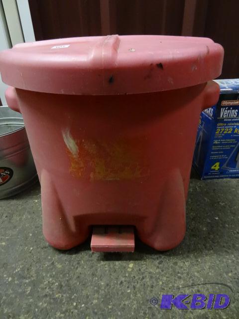 lot 66 image: Poly flammable rag storage container...