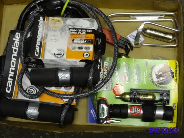 lot 70 image: Cannondale bike locks. Qty 2. Second wind MTB...