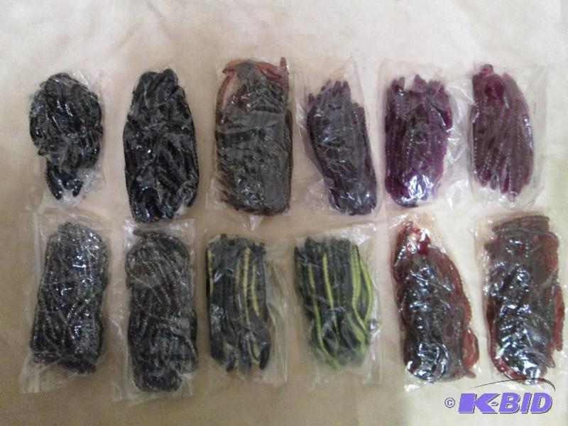 Lot of 12 bags of 4 and 6 jig worms in assort...