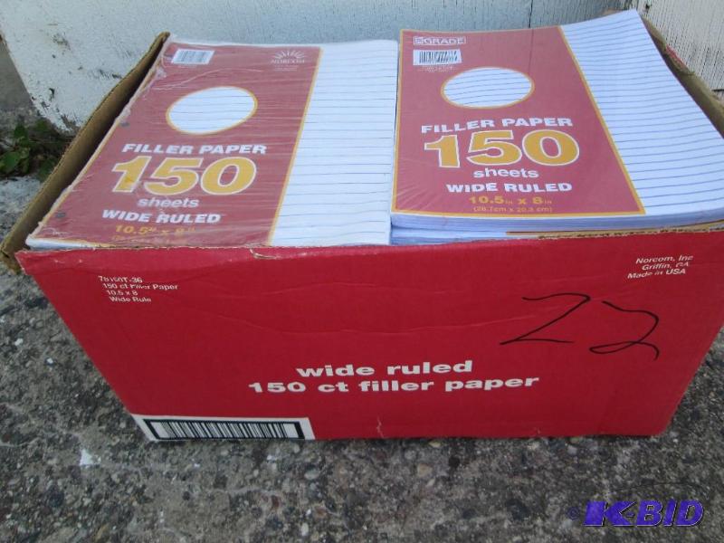 case of 36 packs wide ruled loose leaf paper...