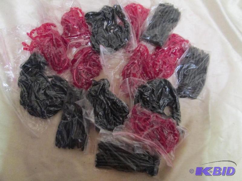 Lot of 15 jig worms. 8 6 smoke in color. 7 4 ...