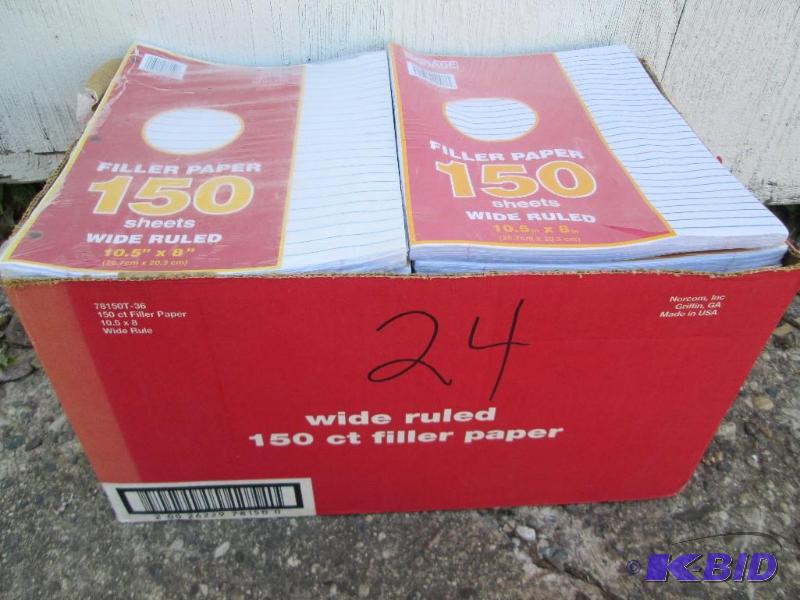 case of 36 packs wide ruled loose leaf paper...