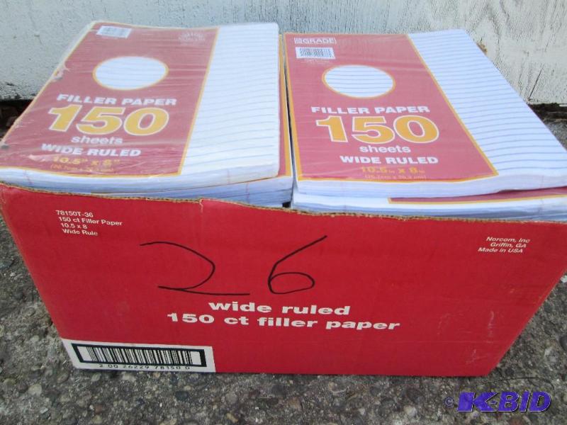 case of 36 packs wide ruled loose leaf paper...