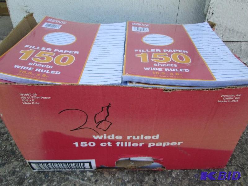 Paper case of 36 packs wided ruled loose leaf...