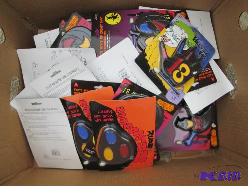 mixed lot of halloween make up kits, pumpkins...