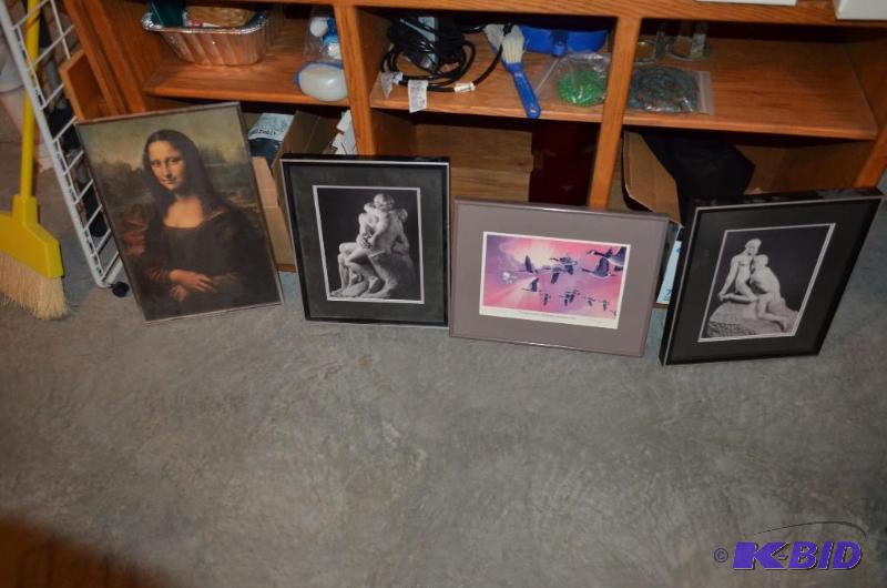 lot 37 image: Group of framed art work 4 pieces...