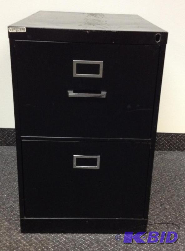 Black 2 Drawer File Cabinet