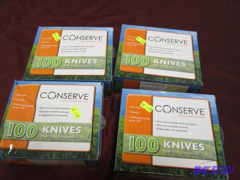lot 138 image: Qty 4 boxes Conserve 100 knives- made from co...