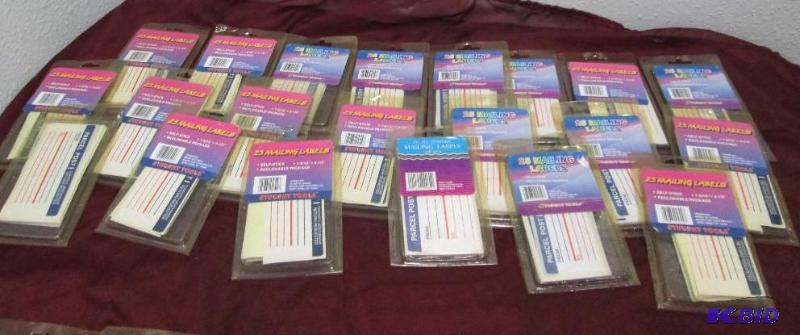 lot 154 image: Qty 21 pkg pf 25 mailing labels- self stick...