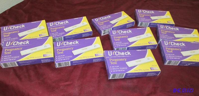 lot 198 image: Qty 10 U- check Pregnancy test expiration dat...