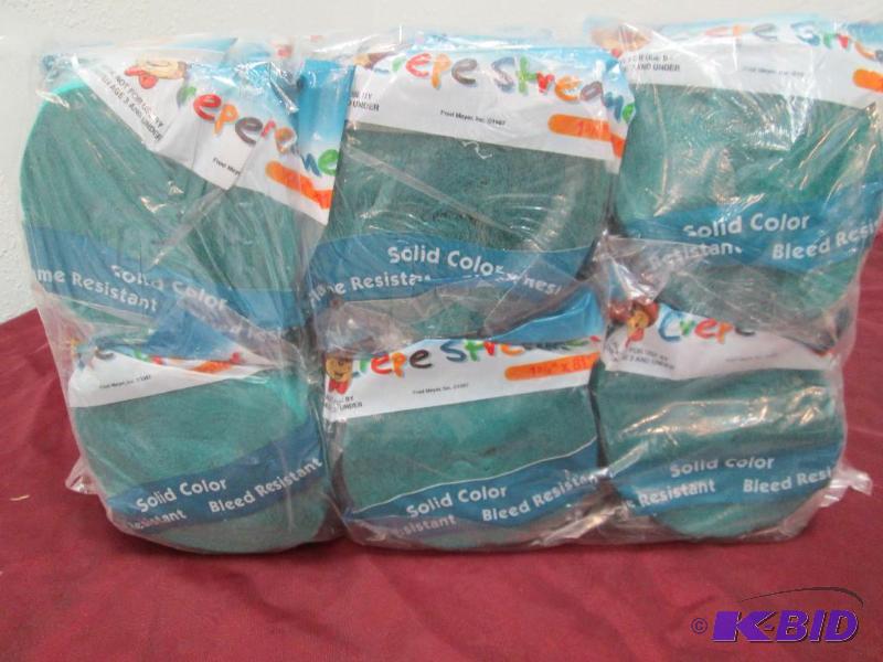 lot 206 image: Qty 12 Crepe streamer color teal...
