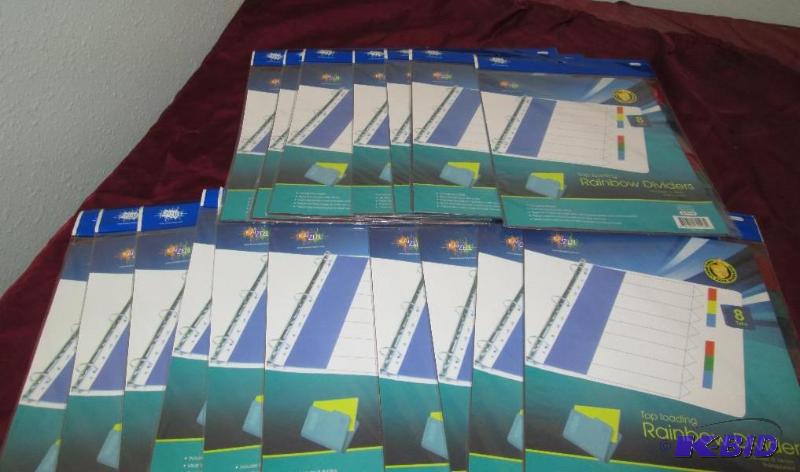 lot 213 image: Qty 17 Kaizen top loading rainbow dividers...