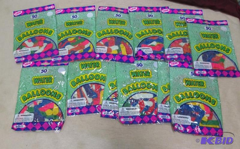 lot 265 image: Qty 12 Water Balloons 50 in each pkg...