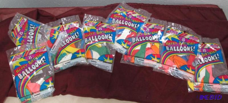 lot 266 image: Qty 8 Happy birthday balloons inflates to 7 -...