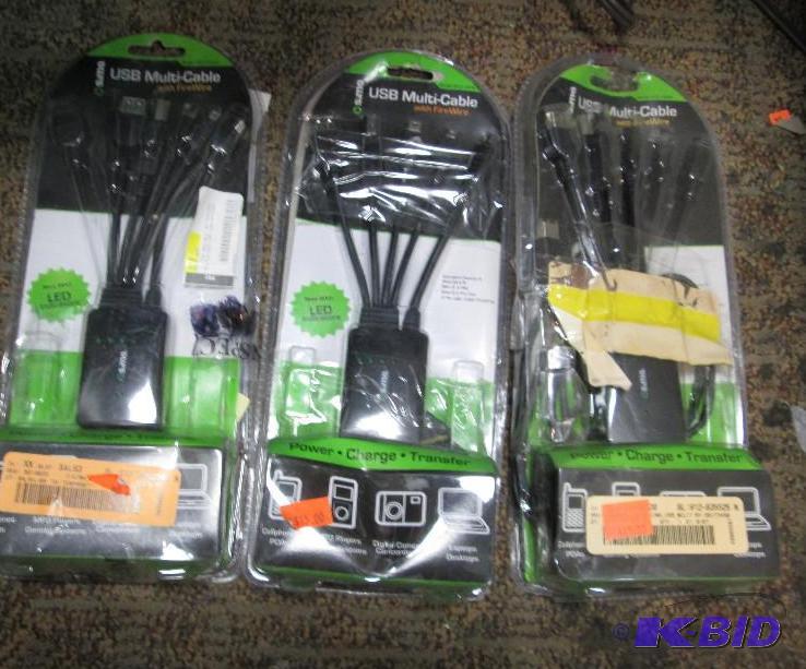 lot 277 image: Qty 3 sima USB Multi-Cable with fire wire...