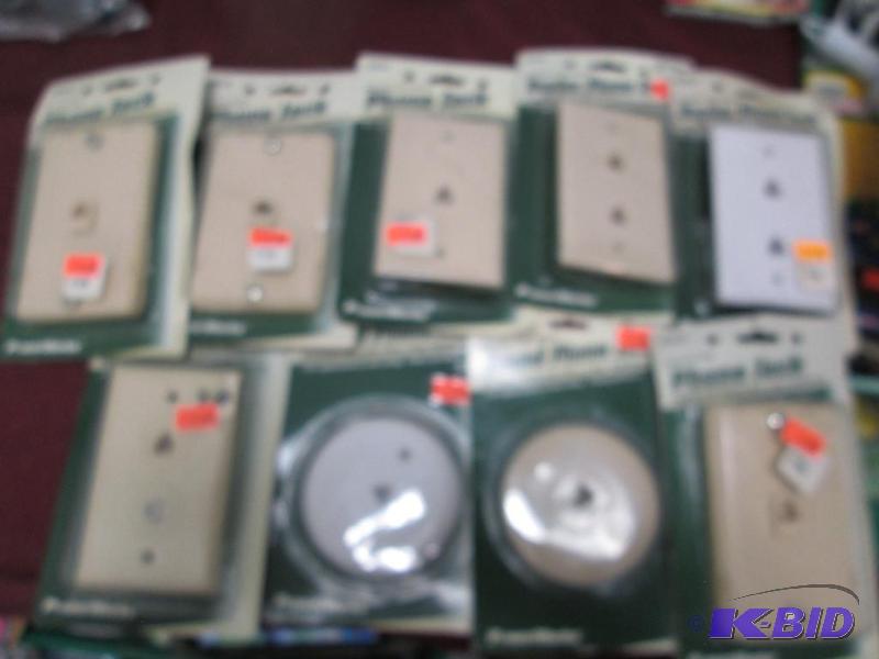 lot 278 image: Qty 9 Round phone jack, phone jack, combo wal...