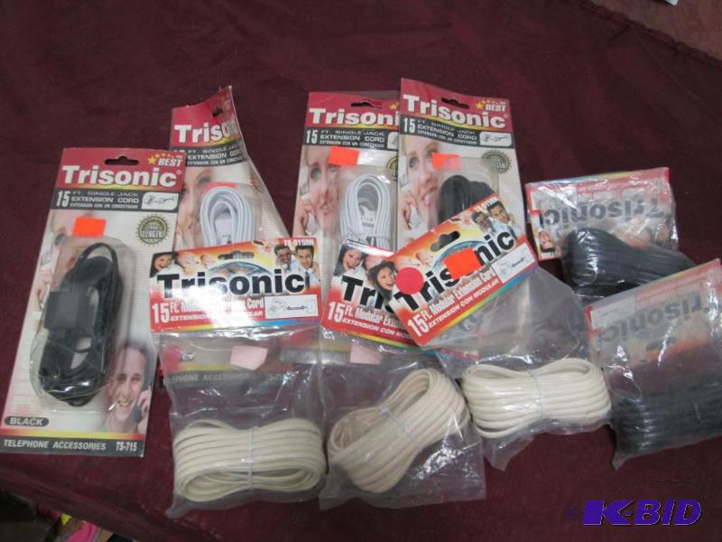 lot 282 image: Qty 9 Trisonic 15 ft single jack extension co...