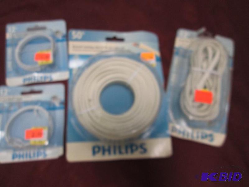 lot 285 image: Qty 4 Philips 12in, and 12ft, connects phone ...