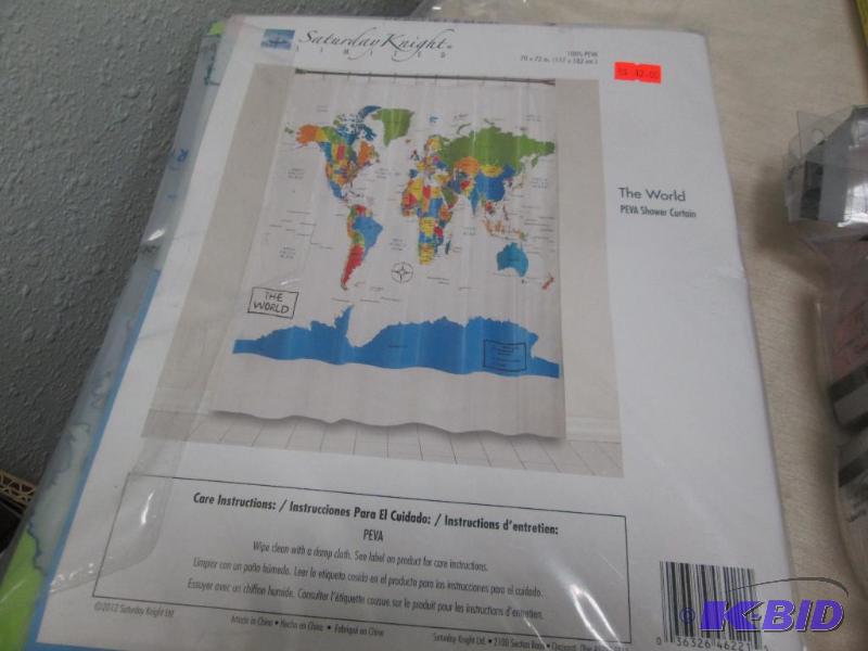 lot 293 image: Shower curtain on it is the world...