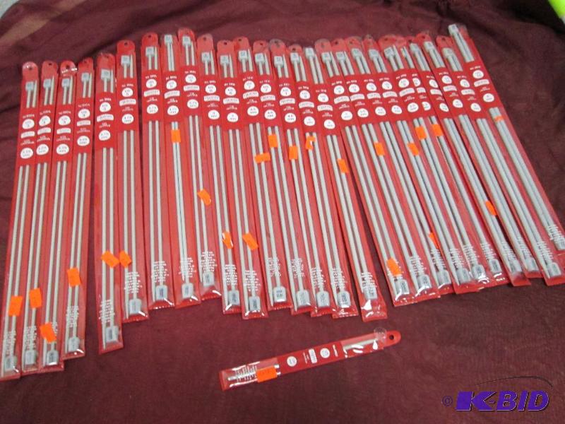 lot 308 image: Qty 4 Knitting needles size 3.25mm, Qty 5 siz...