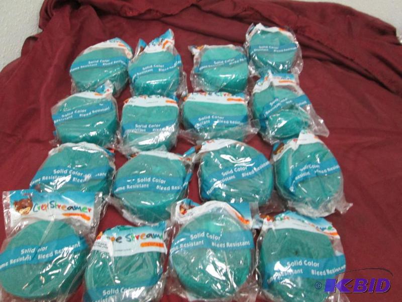 lot 316 image: Qty 16 Crepe streamers color teal size 1 34 ...