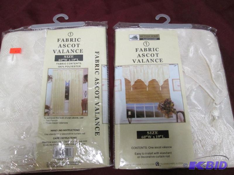 lot 374 image: Fabric Ascot Valance Size 60W by 19 L Fabric ...