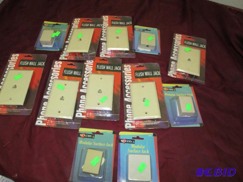 lot 44 image: Qty 12 Flush wall jack, and modular surface j...