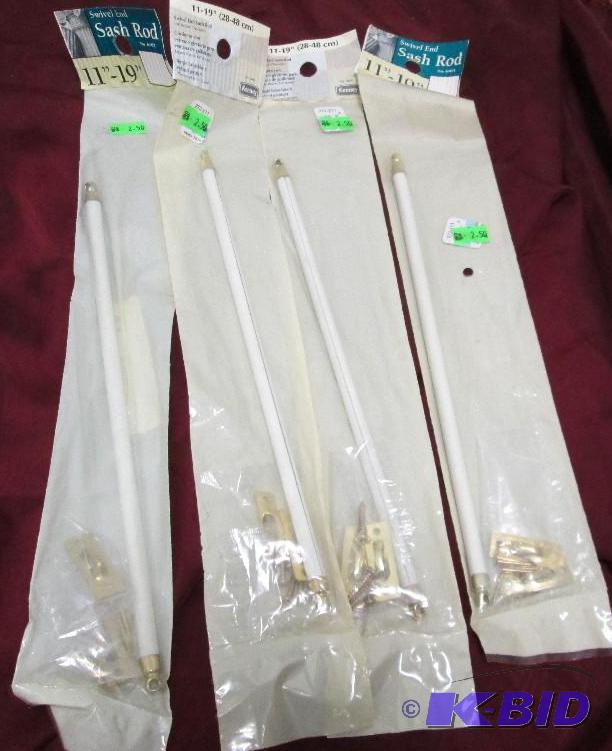 lot 46 image: Qty 4 11-19 Swivel end sash rod...