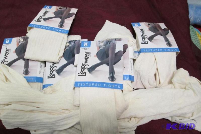 lot 55 image: Qty 8 Leggs wear hosiery size B color Ivory...