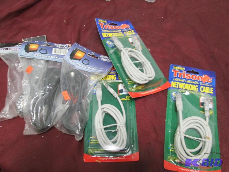 lot 71 image: Qty 6 High quality 6 ft plug cable and Trison...